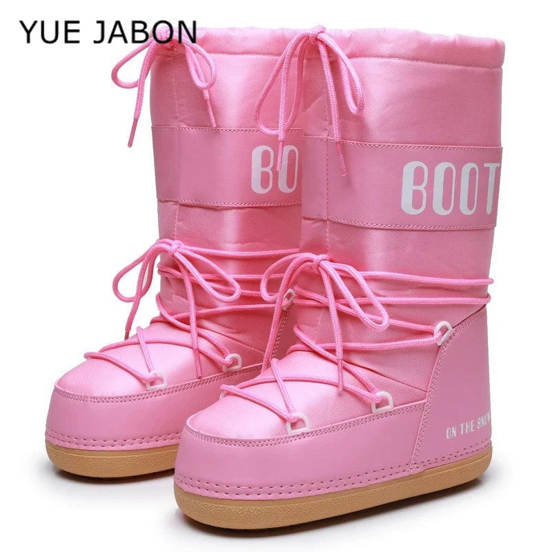 Stivali da neve donna 2026 con plateau e lacci – snow boots imbottiti invernali medio-polpaccio, calzatura fashion per neve e città