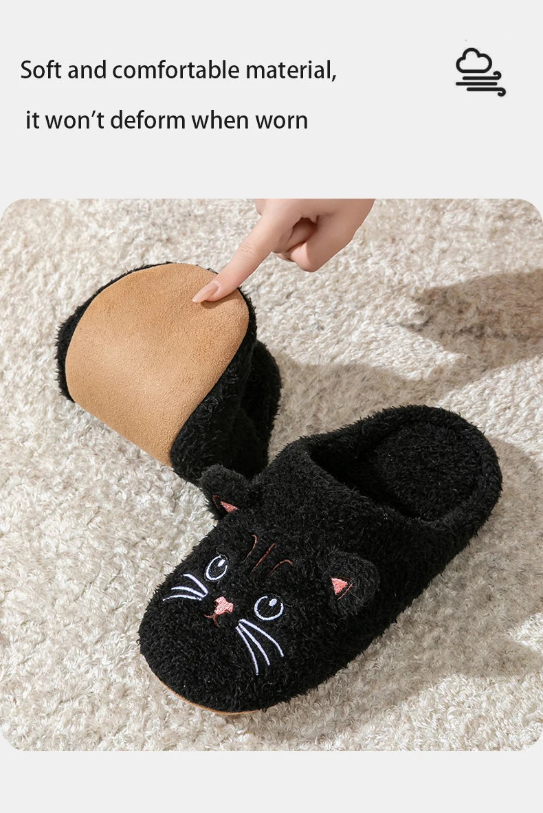 Pantofole Peluche Gatto Unisex per Casa, Invernali, Antiscivolo, Morbide e Calde