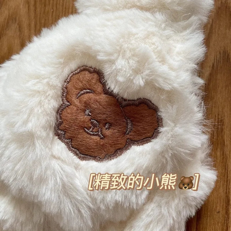 Set Intimo Donna Orsetto in Peluche ‒ Reggiseno e Slip Plush Invernali Cartoon