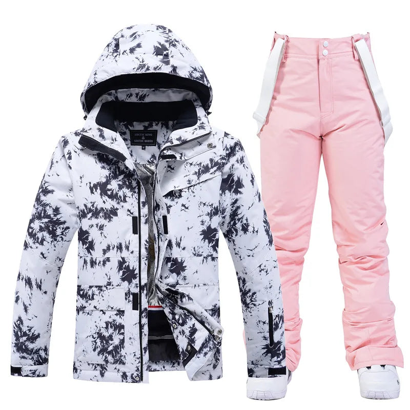 Tuta da sci donna impermeabile e antivento 2-pezzi – giacca + pantaloni snowboard invernale 2025, windproof & waterproof