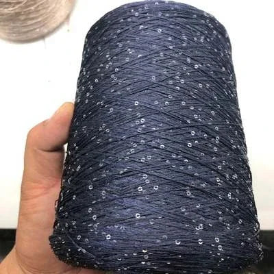 Filato Ice Silk con paillettes 500 g – Yarn mercerizzato con sequin per lavori a uncinetto, maglieria decorativa e top scintillanti