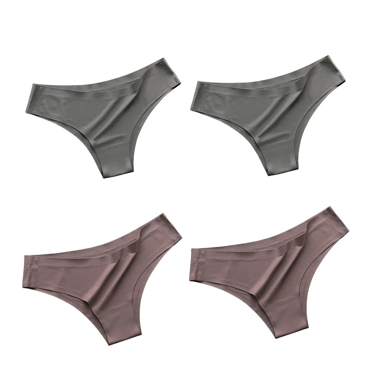 Set 4 pezzi mutandine donna seamless in ice silk – vita bassa G-string ultra sottile comfort quotidiano