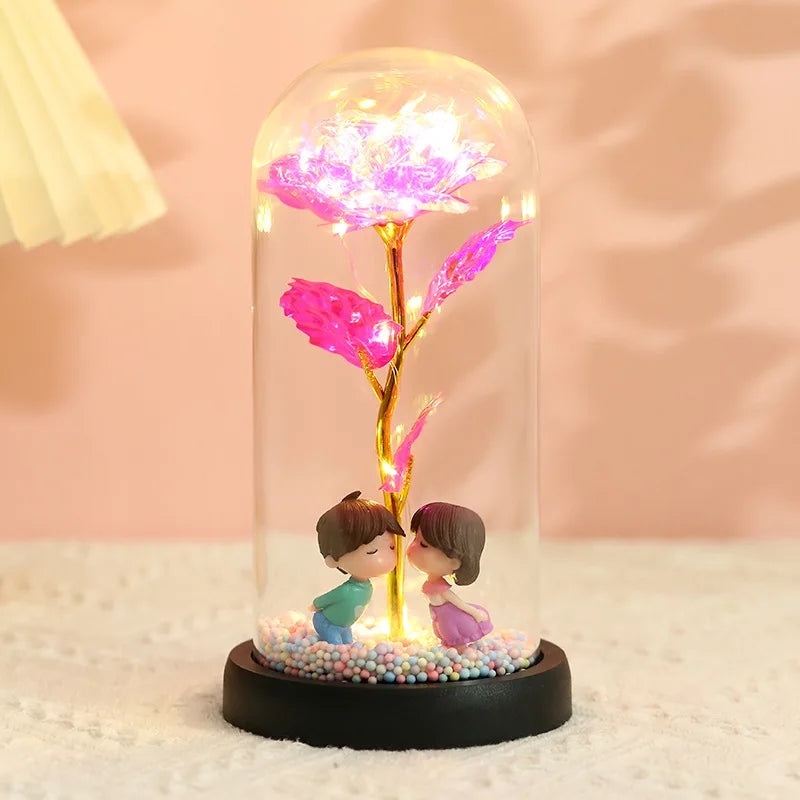 Rosa Eterna LED in Vetro – Regalo San Valentino per Fidanzata