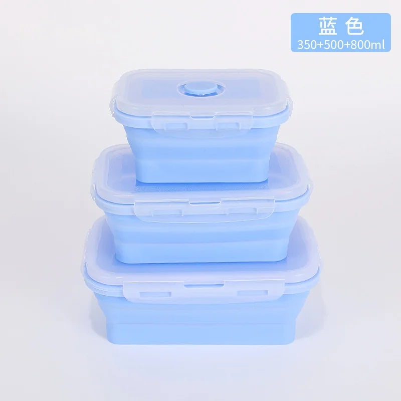 Contenitori Alimentari Pieghevoli 4 Pezzi – Set Salvaspazio in Silicone