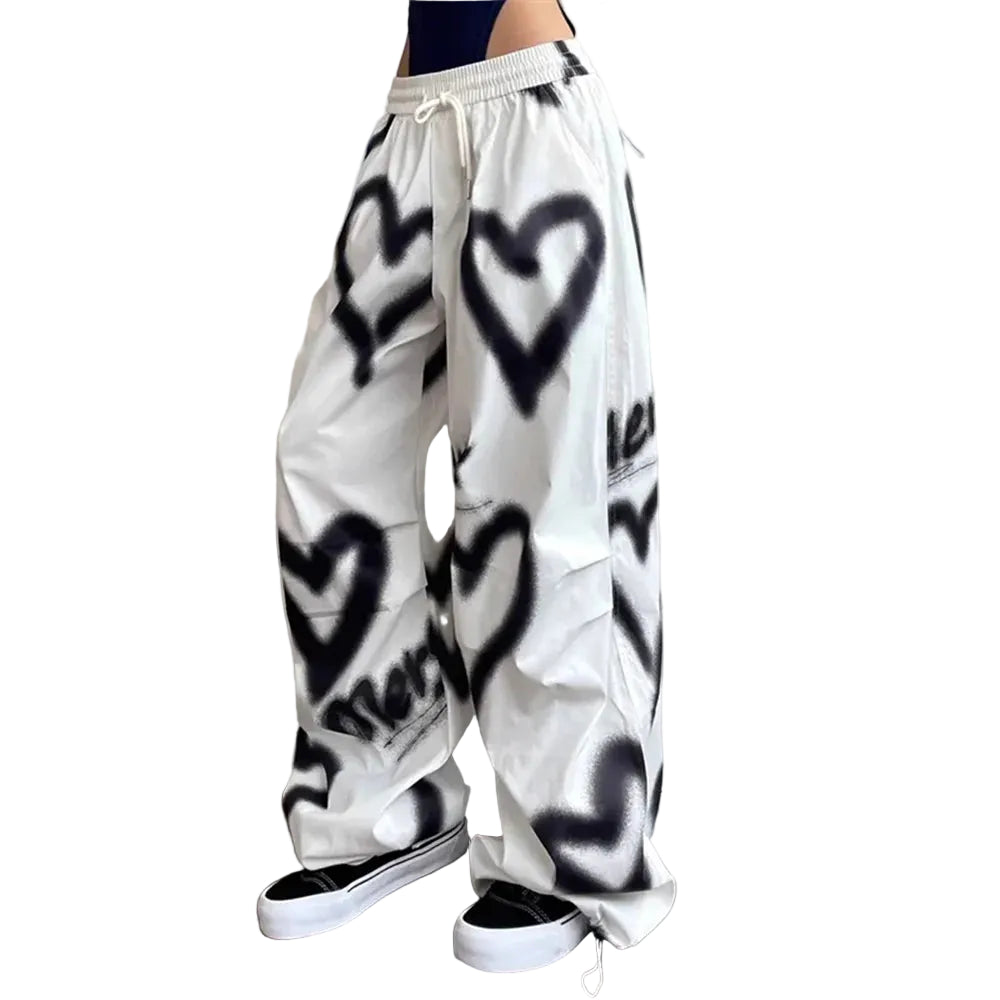 Pantaloni Donna Wide Leg Y2K – Jogger Graffiti Streetwear