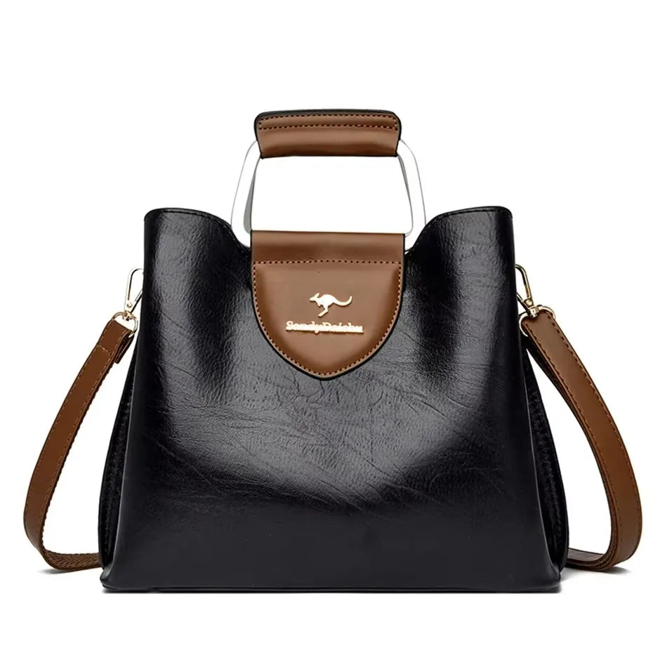 Borsa a tracolla donna con tasche e scomparti - Nero, codice 2
