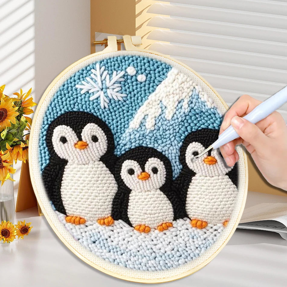 Kit Punch Needle Animali – Ricamo DIY Facile per Principianti