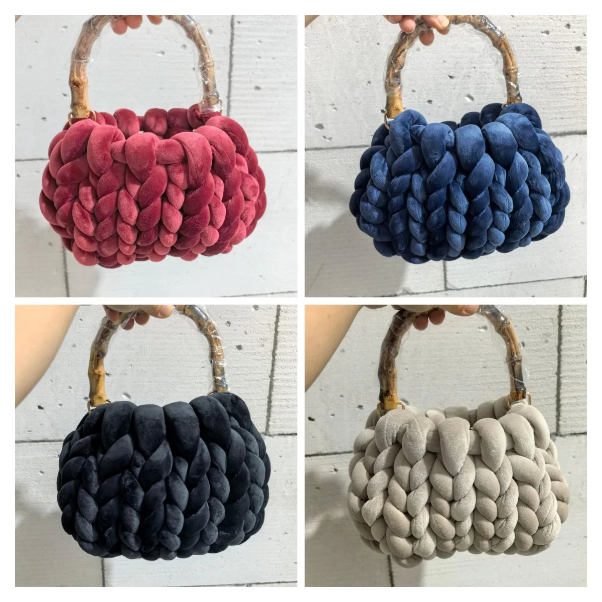 Borsa lavorata a mano in lana islandese super-spessa Yingzi – hand-knitted Icelandic wool bag trendy & artigianale