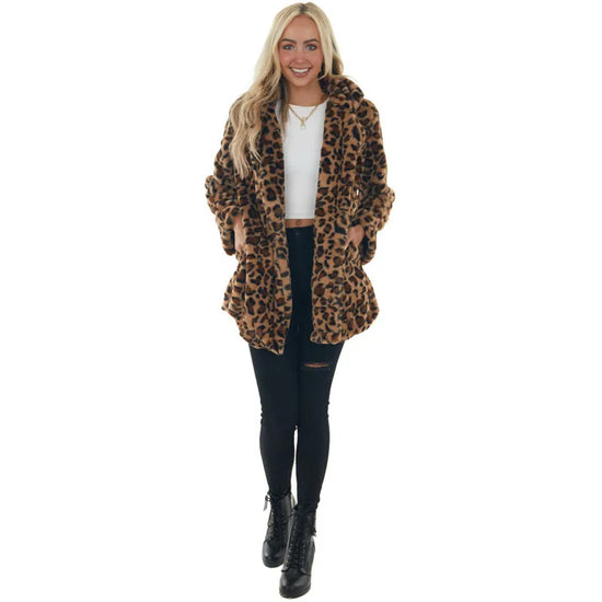 Cappotto donna oversize leopardo – abbigliamento autunno/inverno 2025, stampa leopardata, vestibilità ampia, top casual