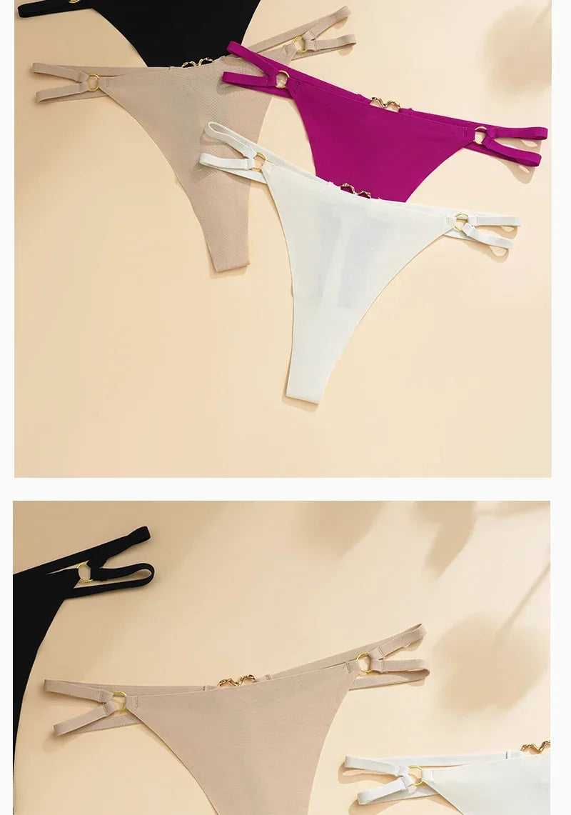 Perizoma sexy a vita alta con doppia fibbia "Love" – Slip minimalisti con cinturini sottili per un look seducente e traspirante