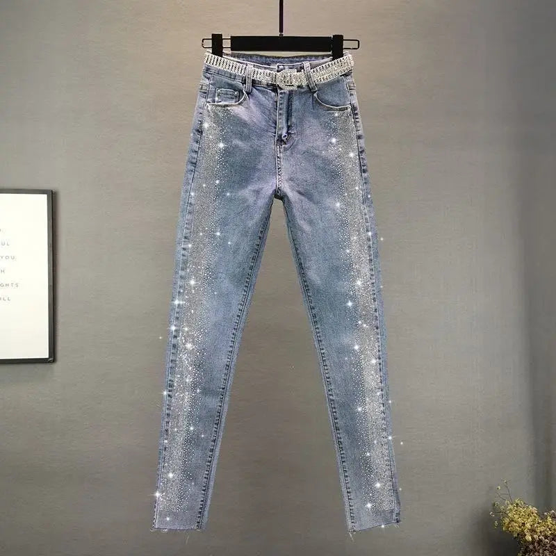 Jeans donna vita alta skinny 5XL – Denim elasticizzato primavera 2025