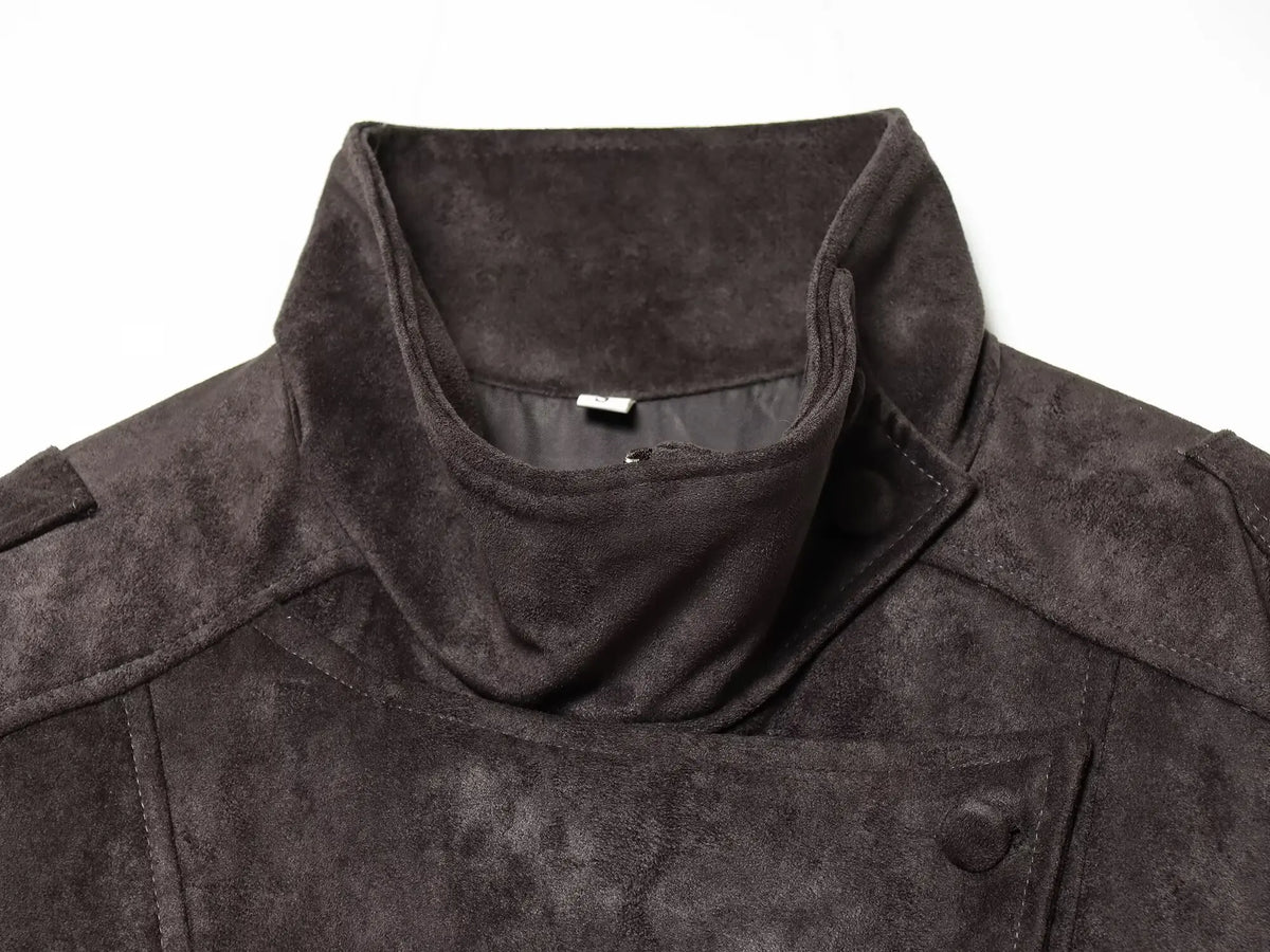 Giacca Effetto Camoscio Donna con Collo Alto e Zip - immagine 10