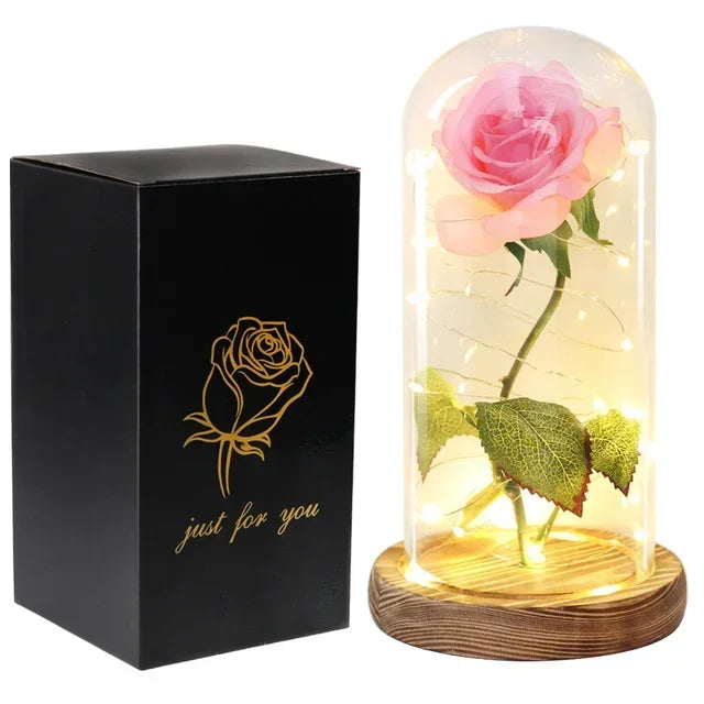 Rosa Eterna in Vetro Beauty & Beast – Regalo Romantico San Valentino