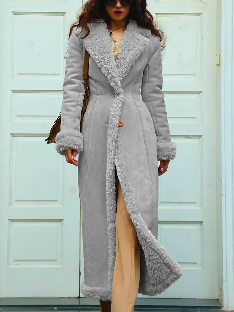 Cappotto invernale donna 2025 – lungo in misto lana e cotone, giacca imbottita spessa anti-freddo