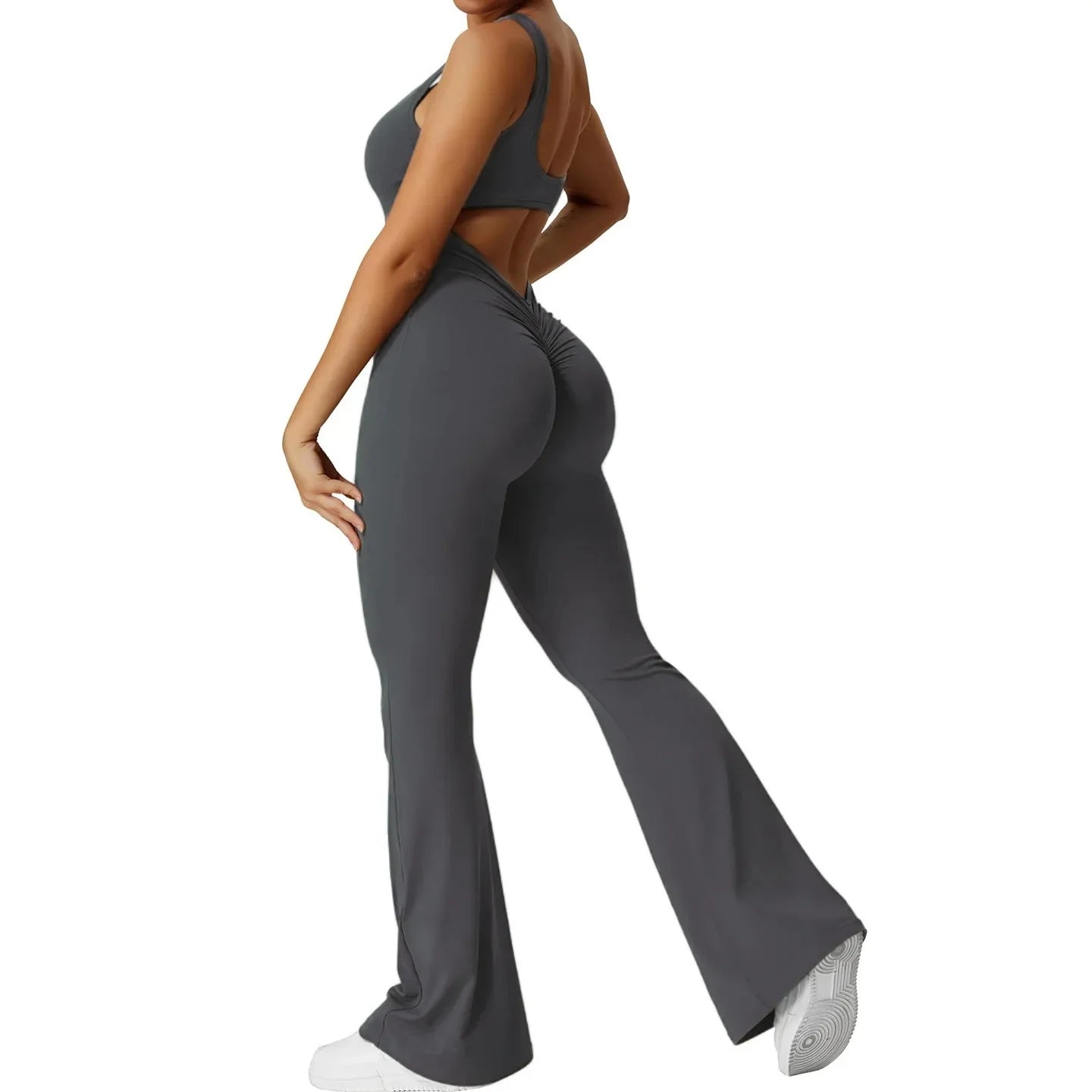 Tuta yoga intera seamless donna – Body atletico con schiena a U, modellante, da allenamento ad alto impatto