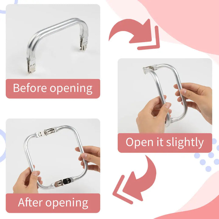Telaio in Alluminio per Borsa Clutch – Manico a Tubo, Cornice con Molla per Wallet, Doctor Bag e Borse Fai-da-Te