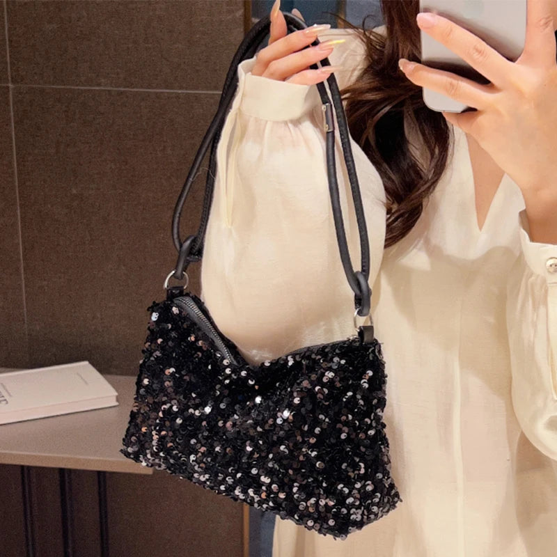 Borsa piccola donna con paillettes – shoulder bag trendy scintillante per serate & outfit glamour 2025