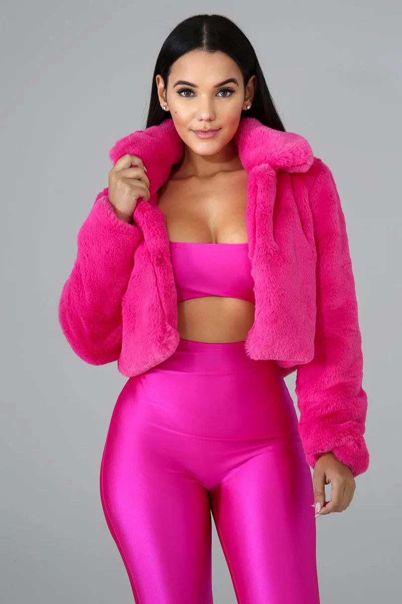 Giacca corta donna 2025 – cappotto pelliccia sintetica oversize, caldo, elegante per autunno/inverno