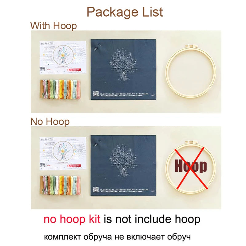 Kit Ricamo Gatto e Fiori – Set DIY Punto Croce per Principianti
