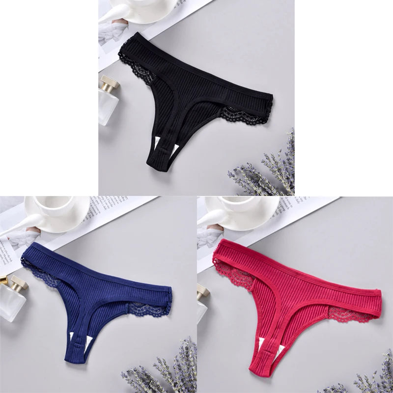Set 3 pezzi G-string donna in cotone antibatterico – mutandine vita bassa traspiranti e asciugatura rapida, underwear comfort quotidiano