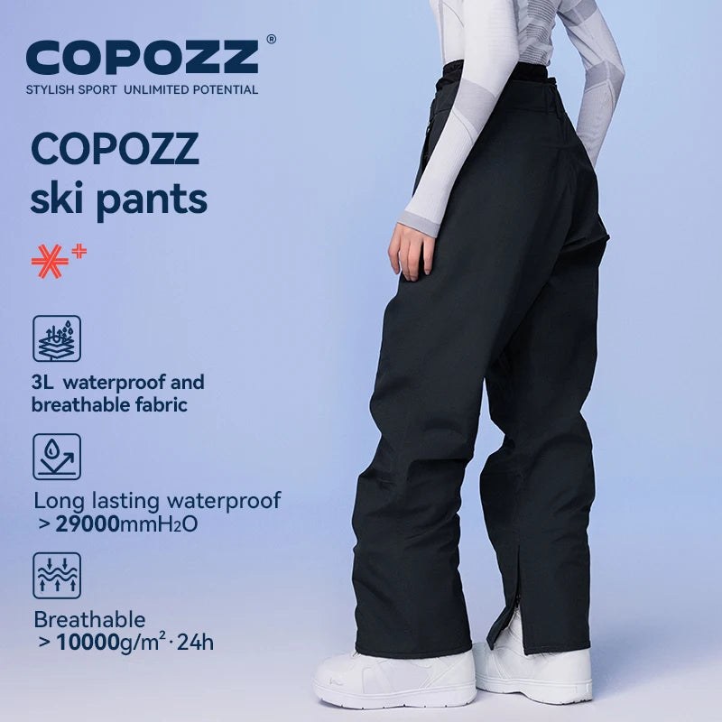 Pantaloni da sci unisex 3L impermeabili e antivento – snow-pants tecnico da snowboard e montagna