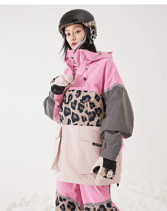 Tuta da sci unisex con cappuccio e dettagli riflettenti – giacca imbottita, impermeabile e termica per sport invernali