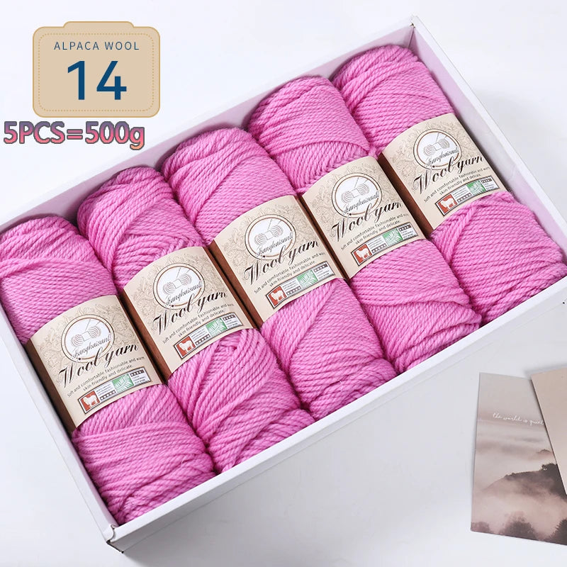 Set 5 gomitoli filato spesso alpaca 500 g – yarn grosso per maglioni, cappotti e crafting inverno