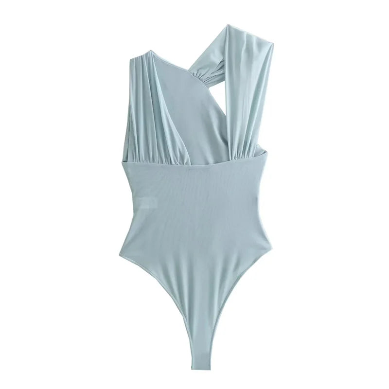 Bodysuit leopardato mesh donna 2025 – modello off-shoulder in tulle sexy e aderente