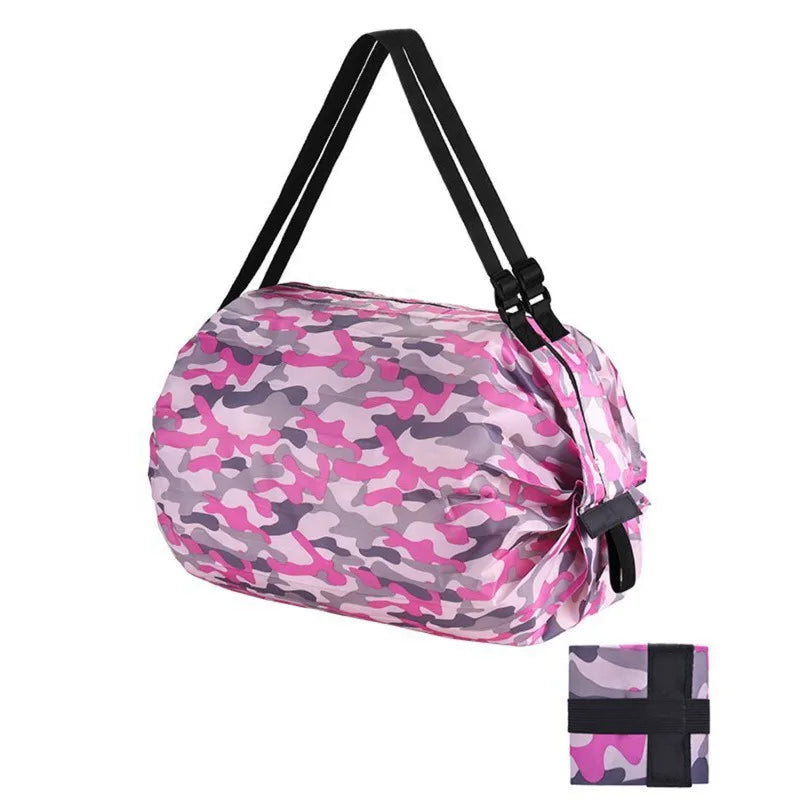 Shopper pieghevole grande capacità in nylon camouflage – Borsa da viaggio riutilizzabile leggera