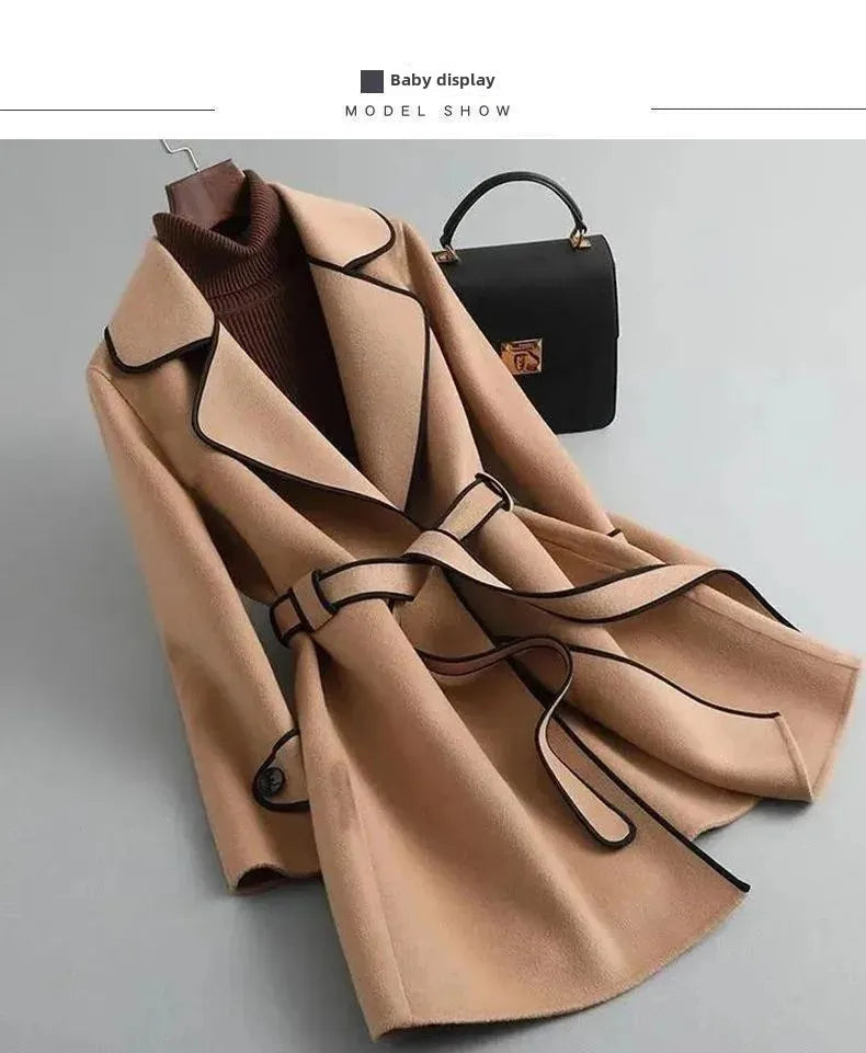 Cappotto donna doppio lato in lana – Korean style mid-length double-sided wool coat inverno 2025