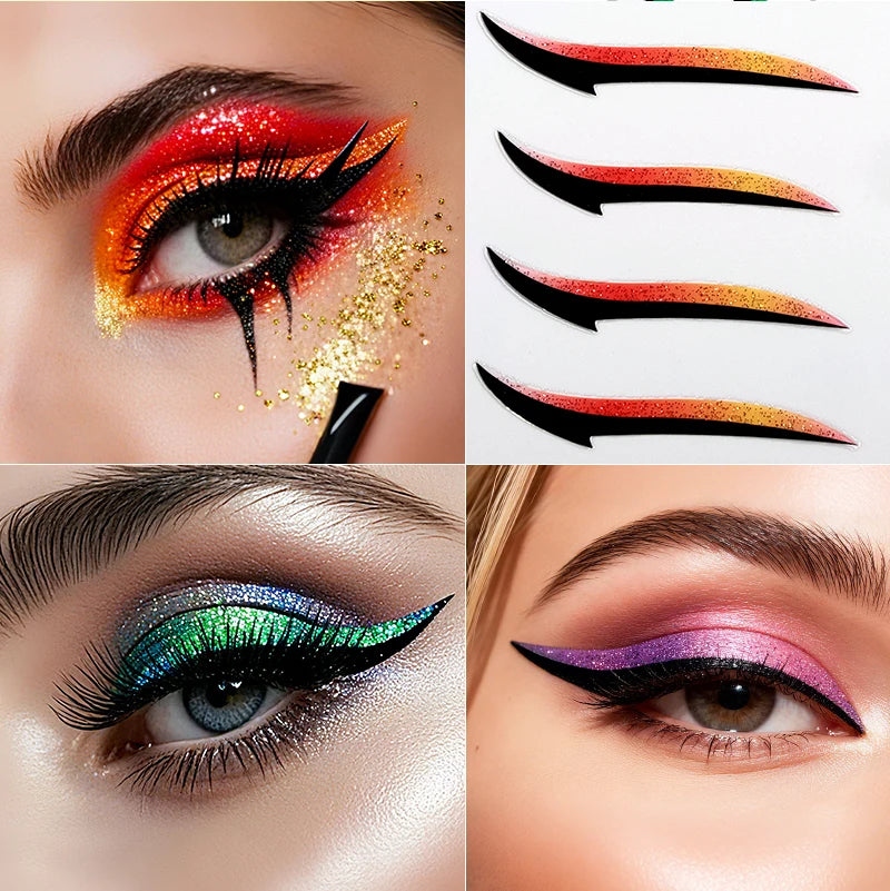 Adesivi Eyeliner Glitter Waterproof – Stickers Trucco Occhi Party