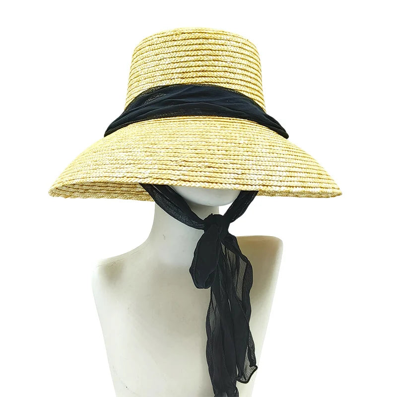 Cappello Estivo Donna a Tesa Larga in Paglia – Stile Panama per Mare, Vacanza o Città