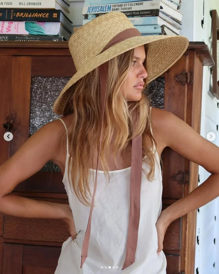 Cappello Estivo Donna a Tesa Larga in Paglia – Stile Panama per Mare, Vacanza o Città
