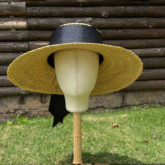 Cappello da donna in paglia stile Panama a tesa larga per l’estate
