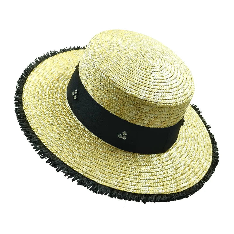 Cappello Estivo Donna a Tesa Larga in Paglia – Stile Panama per Mare, Vacanza o Città