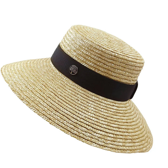 Cappello da donna in paglia stile Panama a tesa larga per l’estate