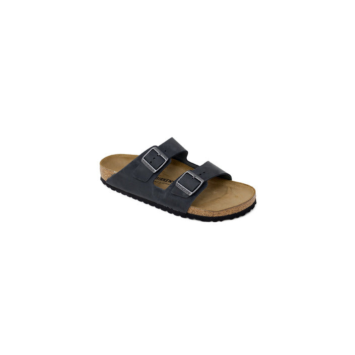 Ciabatte da donna Birkenstock Arizona colore nero con doppio cinturino e plantare anatomico in sughero.