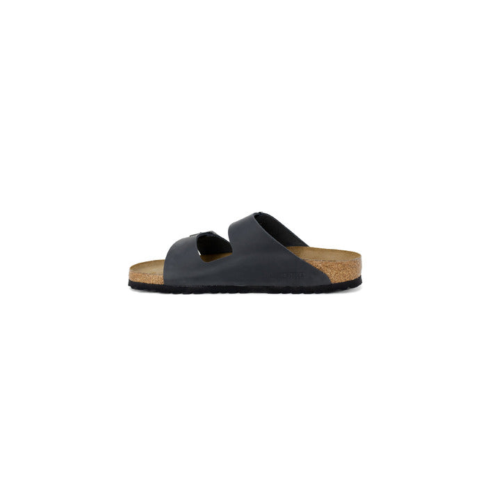 Ciabatte da donna Birkenstock Arizona colore nero con doppio cinturino e plantare anatomico in sughero.