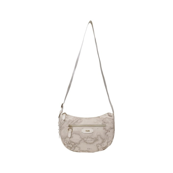 Borsa a Tracolla Alviero Martini Prima Classe Beige Donna – Stampa Geo Classic, Tasche e Chiusura con Cerniera
