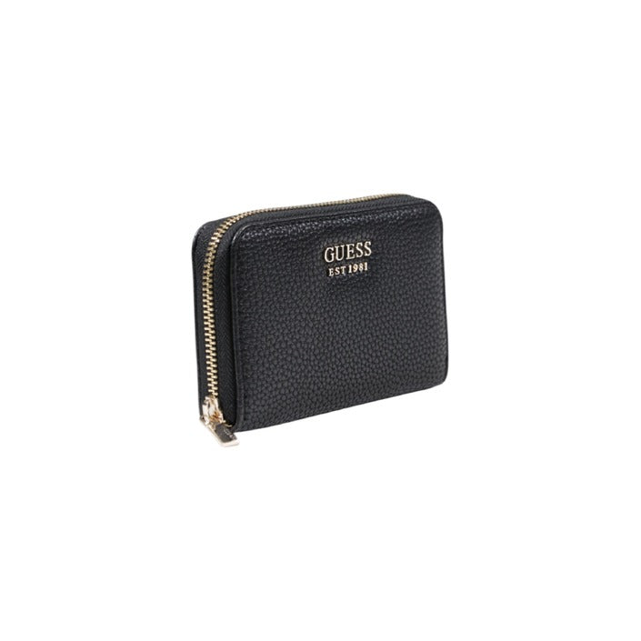 Portafoglio con zip compatto nero/beige Donna Guess