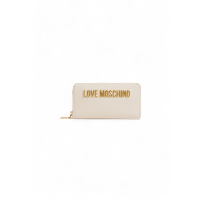 Love Moschino Portafoglio capiente con zip beige/dorato Donna