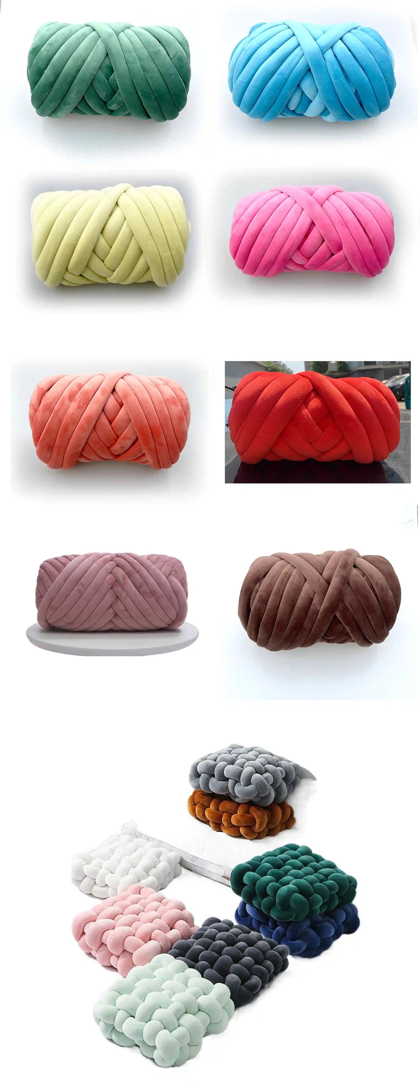 Gomitolo di filato Marshmallow Super Chunky in velluto da 1 kg, ideale per coperte giganti e lavori a maglia XXL