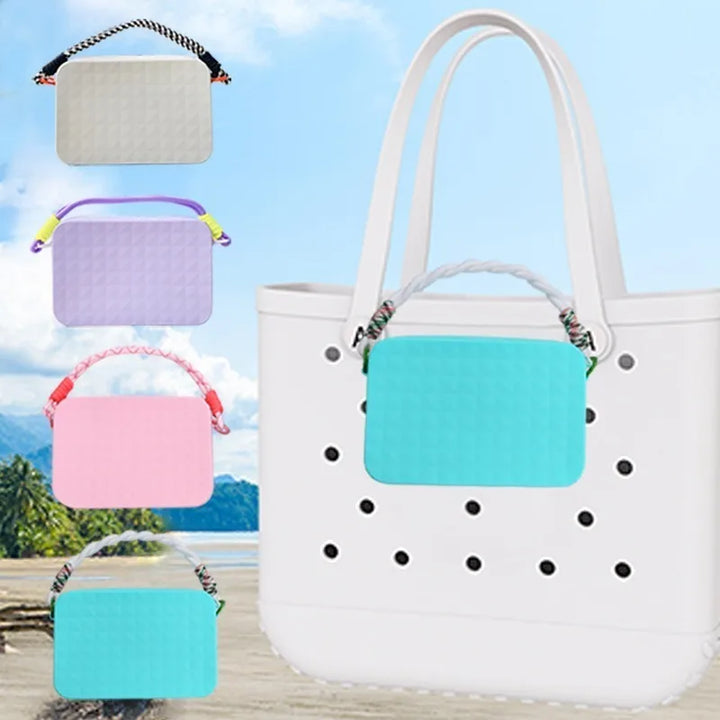 Pochette silicone donna compatibile Bogg Bag impermeabile porta trucco e smartphone mare