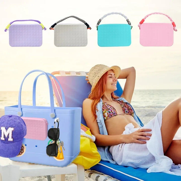 Pochette silicone donna compatibile Bogg Bag impermeabile porta trucco e smartphone mare