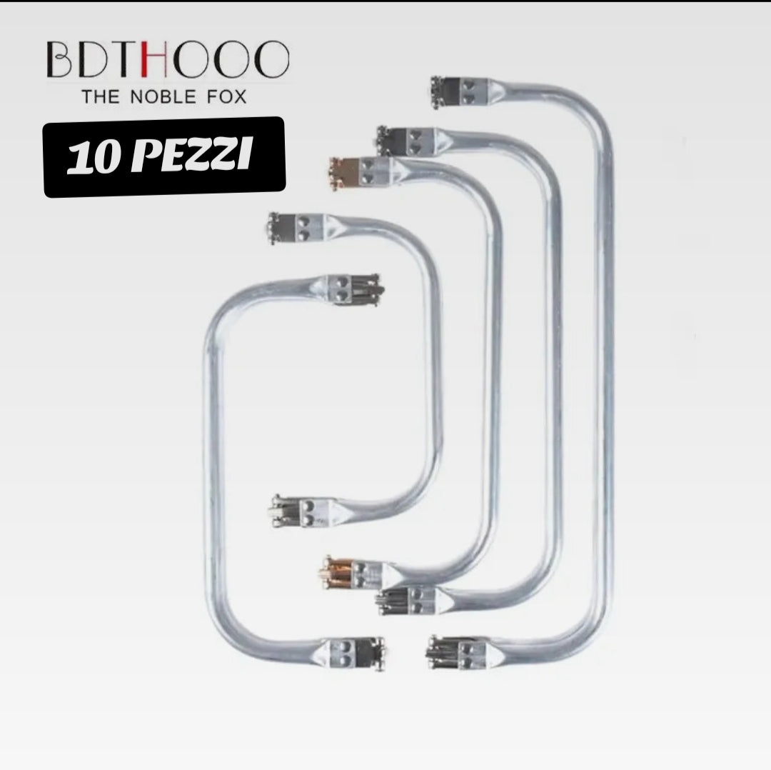 Set da 5 e 10 Chiusure in Alluminio Argento per Borse Uncinetto – Chiusura a Scatto per Pochette, Clutch e Doctor Bag (16-40 cm)