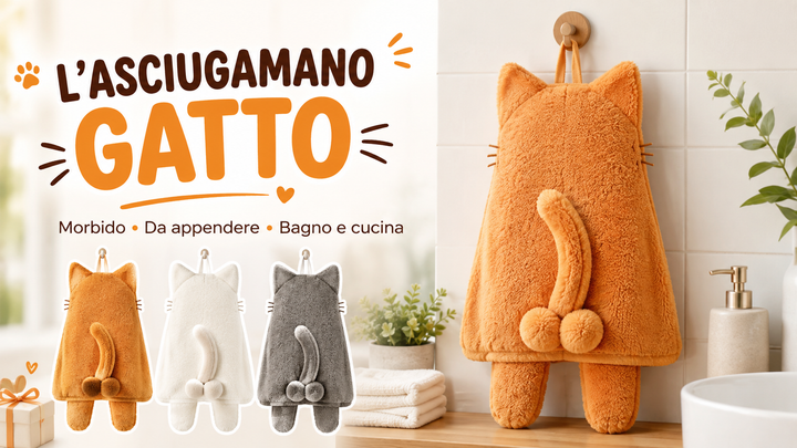 Cerchi un regalo per chi ama i gatti? Questo asciugamano ha un dettaglio che non ti aspetti