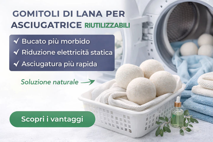Gomitoli di lana per asciugatrice riutilizzabili per rendere il bucato più morbido e ridurre l’elettricità statica