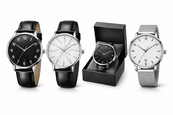 Orologi uomo eleganti 2026 con quadrante nero, effetto marmo e design ultra sottile impermeabile 3ATM 