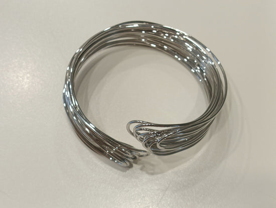 Bracciale rigido in acciaio in filo intrecciato