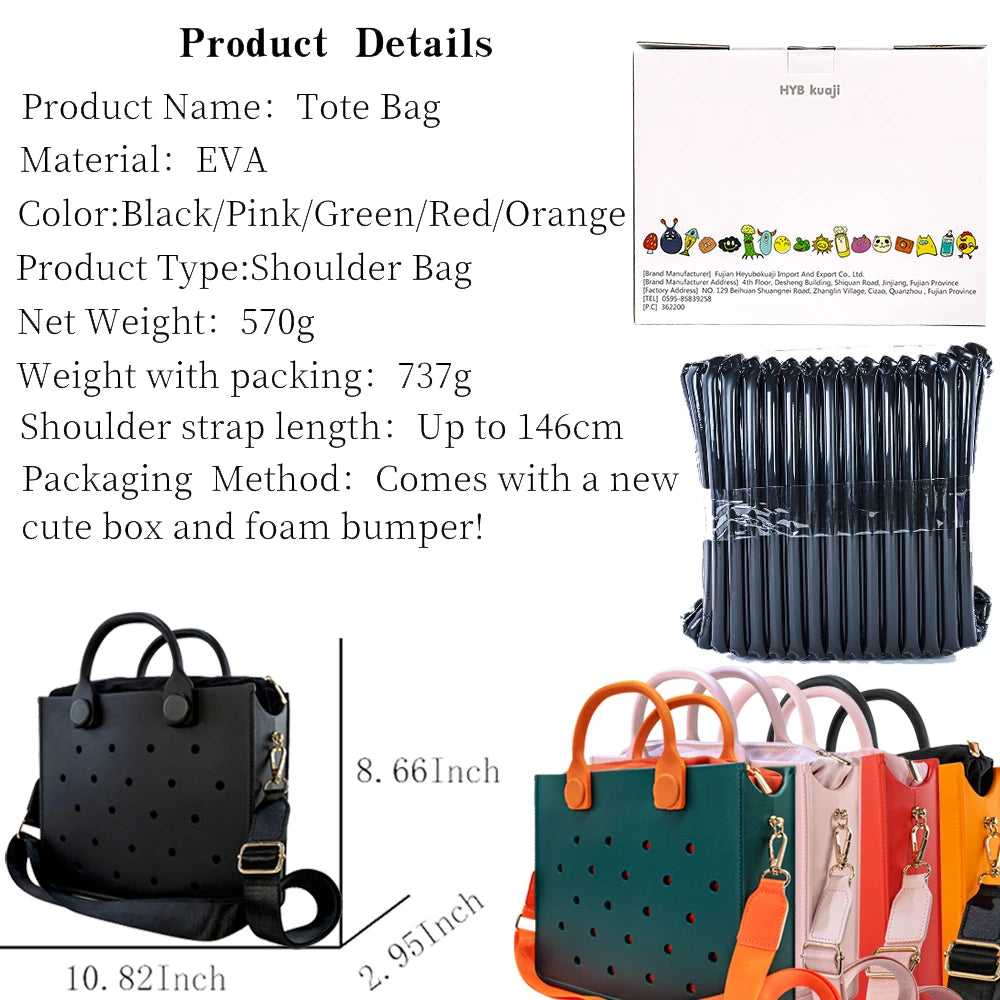 Borsa in EVA personalizzabile con spille e pin, trend moda 2025